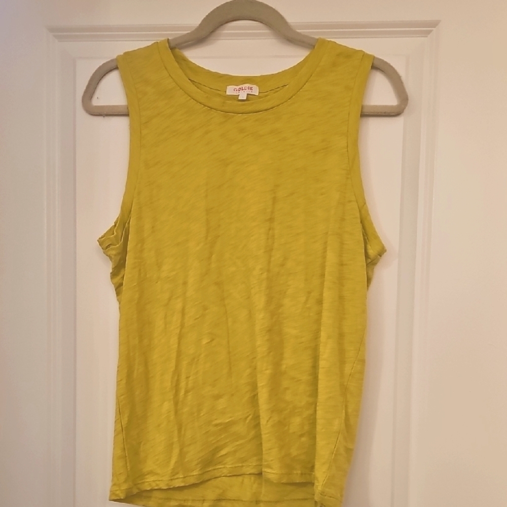 Goldie Cotton Lime Green Tank Top Size L NWOT